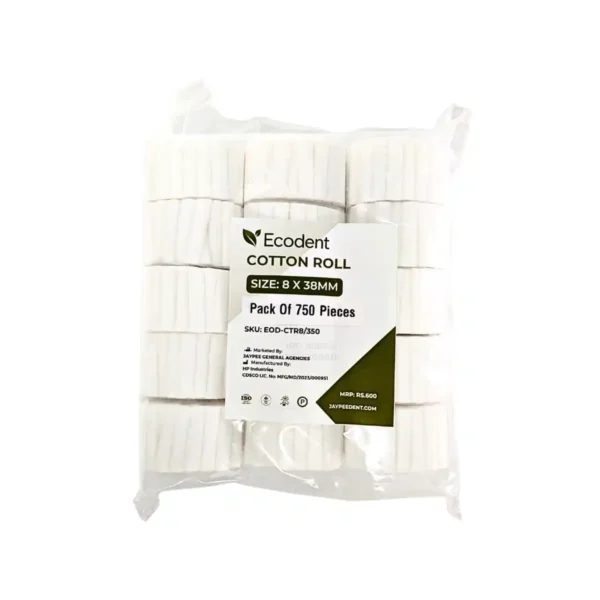 Ecodent Dental Cotton Roll, Sizes 10 x 38mm, 8 x 38mm, 12 x 38mm