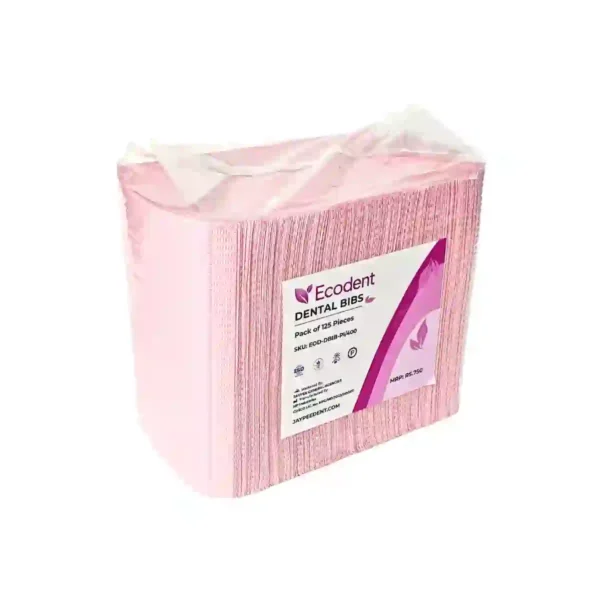 Ecodent Dental Bibs Pack Of 125 Nos, Purple, Pink, Green, Blue