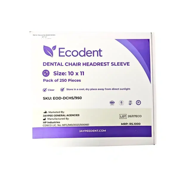 Ecodent Dental Chair Headrest Sleeve, Pack of 250 Pieces, Size 10 x 11inch