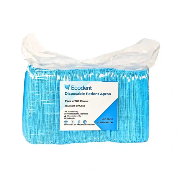 Ecodent Disposable Patient Apron, Pack of 100, Tie Type, Adult and Pedodontic