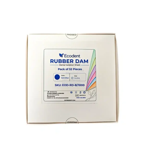 Ecodent Rubber Dam, Dark Blue and Green, Size 5x5, 6x6