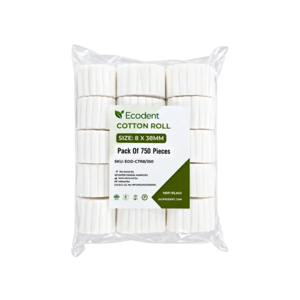Ecodent Dental Cotton Roll, Sizes 10 x 38mm, 8 x 38mm, 12 x 38mm