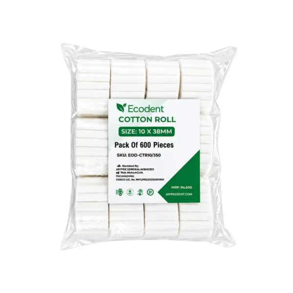 Ecodent Dental Cotton Roll, Sizes 10 x 38mm, 8 x 38mm, 12 x 38mm