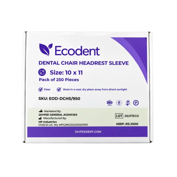 Ecodent Dental Chair Headrest Sleeve, Pack of 250 Pieces, Size 10 x 11inch
