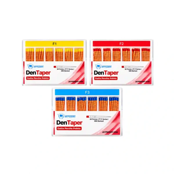 Jaypee Dent DenTaper Gutta Percha Points, PT F Series, 60 Points