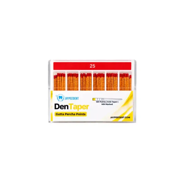 Jaypee Dent Den Taper Gutta Percha Points, 120 Points, 0.02 Taper, MM Marked