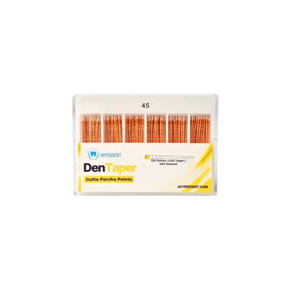 Jaypee Dent Den Taper Gutta Percha Points, 120 Points, 0.02 Taper, MM Marked