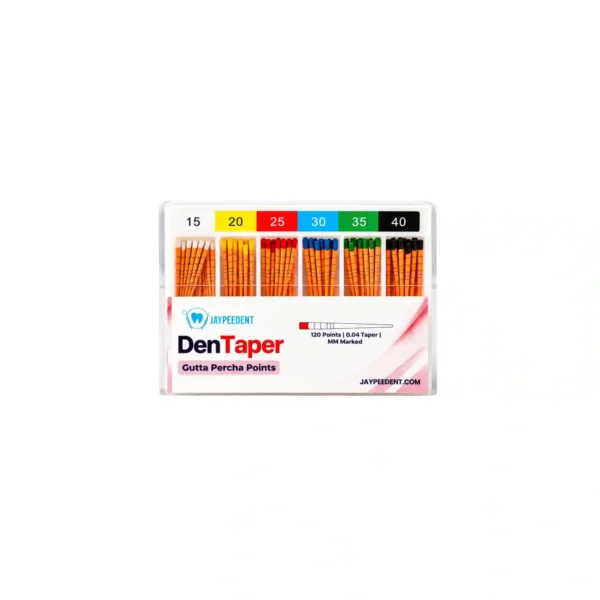 Jaypee Dent Den Taper Gutta Percha Points, 120 Points, 0.04 Taper, MM Marked
