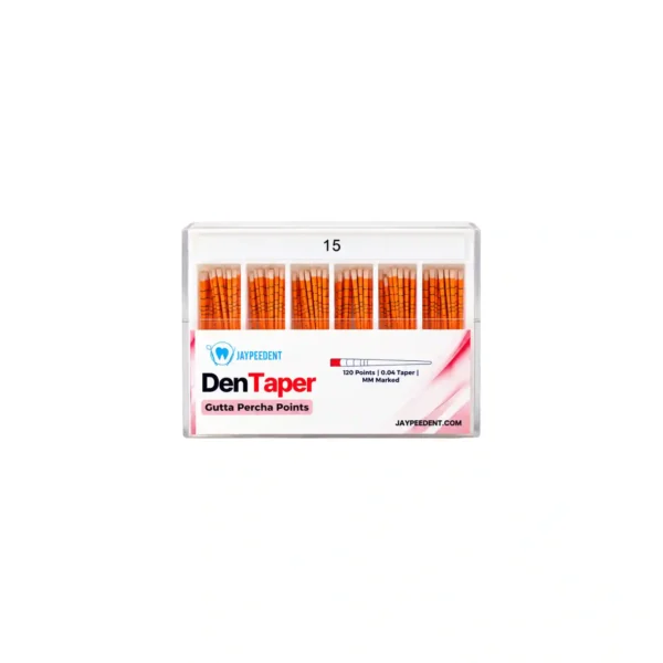 Jaypee Dent Den Taper Gutta Percha Points, 120 Points, 0.04 Taper, MM Marked