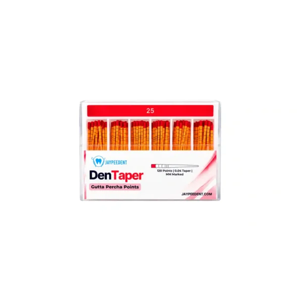 Jaypee Dent Den Taper Gutta Percha Points, 120 Points, 0.04 Taper, MM Marked