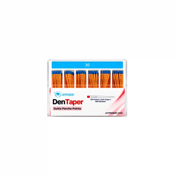 Jaypee Dent Den Taper Gutta Percha Points, 120 Points, 0.04 Taper, MM Marked