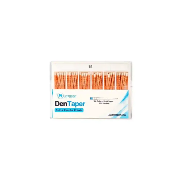 Jaypee Dent Den Taper Gutta Percha Points, 120 Points, 0.06 Taper, MM Marked