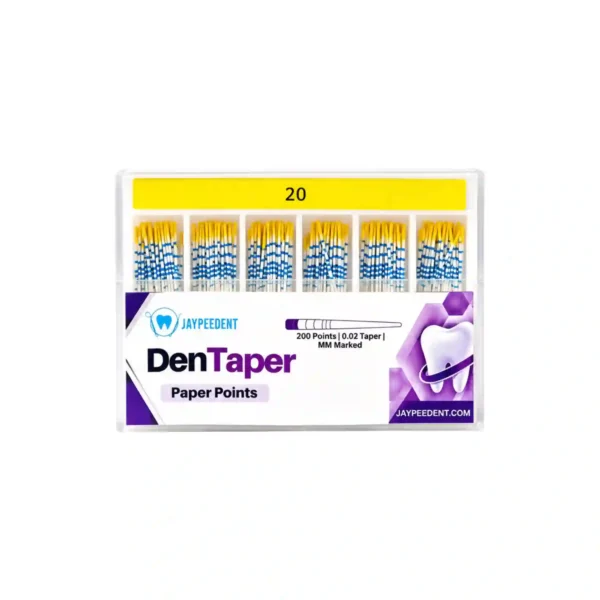 Jaypee Dent DenTaper Paper Points, 200 Points, 0.02 Taper, MM Marked