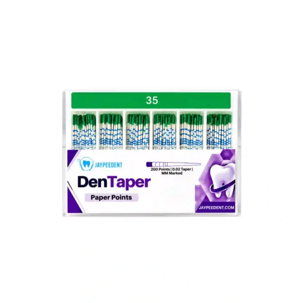 Jaypee Dent DenTaper Paper Points, 200 Points, 0.02 Taper, MM Marked