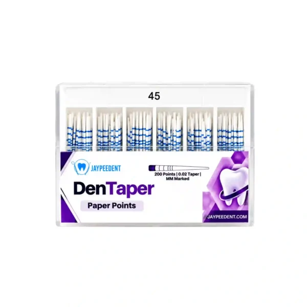 Jaypee Dent DenTaper Paper Points, 200 Points, 0.02 Taper, MM Marked