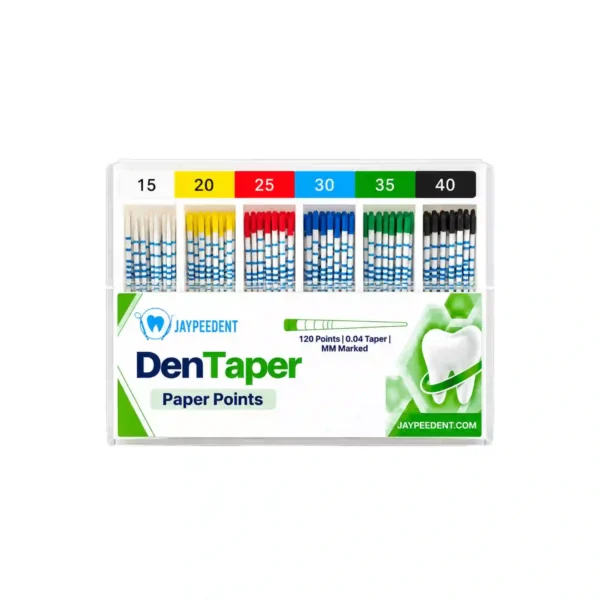 Jaypee Dent DenTaper Paper Points, 120 Points, 0.04 Taper, MM Marked