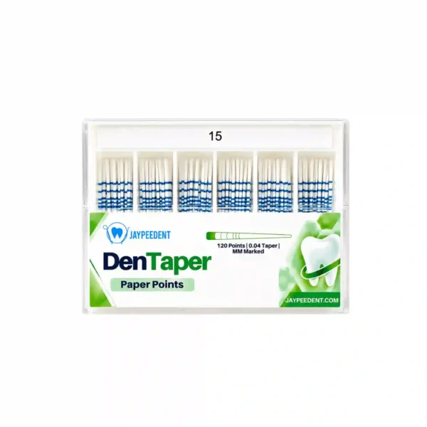 Jaypee Dent DenTaper Paper Points, 120 Points, 0.04 Taper, MM Marked