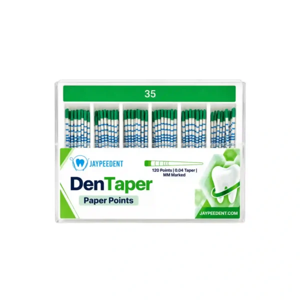 Jaypee Dent DenTaper Paper Points, 120 Points, 0.04 Taper, MM Marked