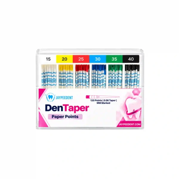 Jaypee Dent DenTaper Paper Points, 120 Points, 0.06 Taper, MM Marked