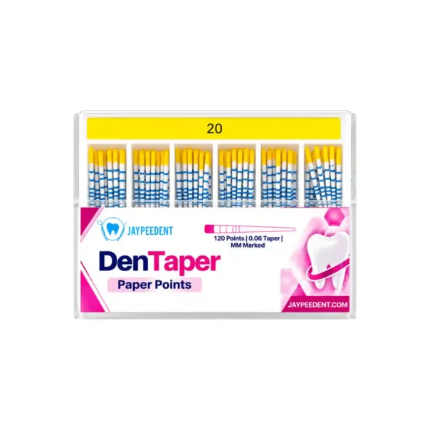 Jaypee Dent DenTaper Paper Points, 120 Points, 0.06 Taper, MM Marked